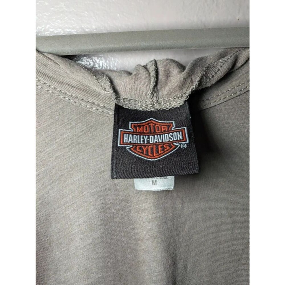 Harley Davidson Women’s M Gray Lightweight Hooded Shirt Roses Pomona Valley CA - Picture 3 of 5